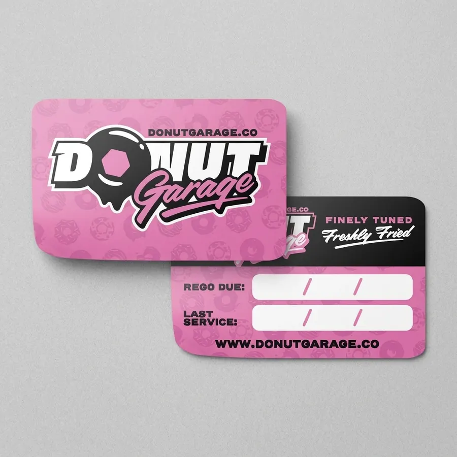 Donut Garage pink custom service sticker