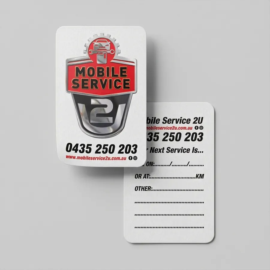 Mobile Service 2U die-cut shield service sticker