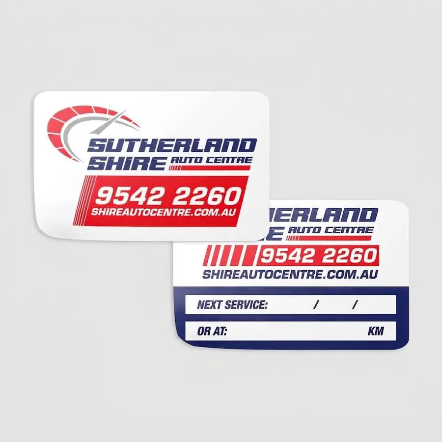 Sutherland Shire Auto Centre navy service sticker