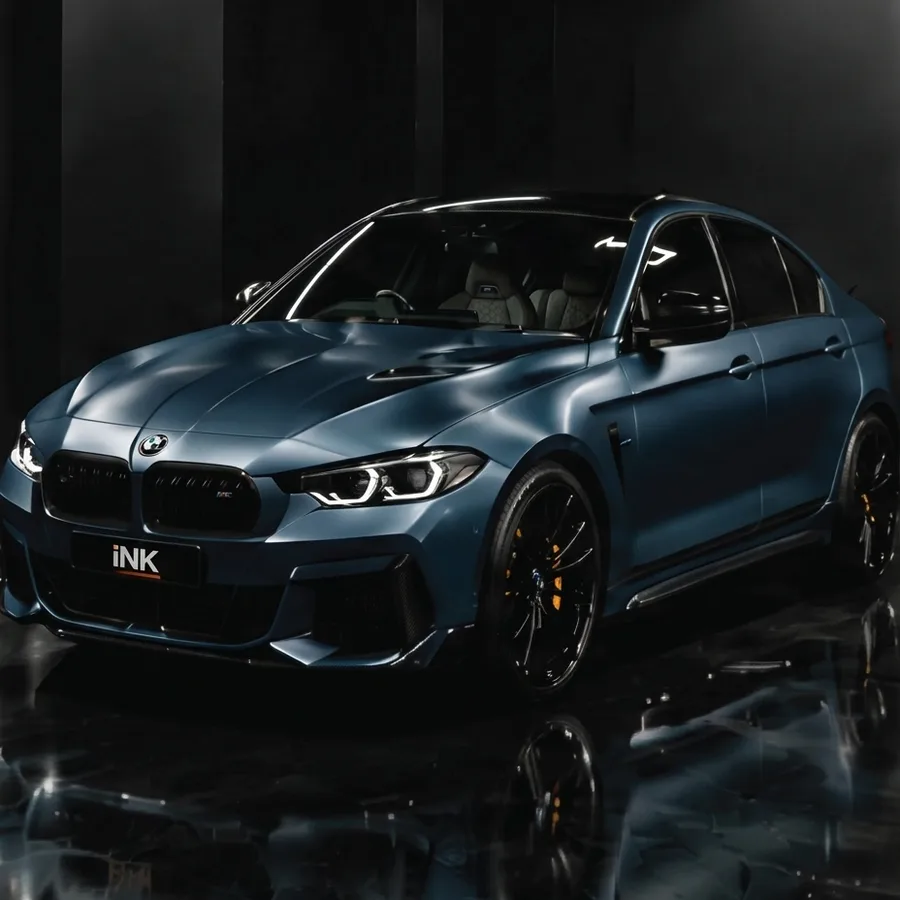 Steel blue BMW M3, coloured PPF