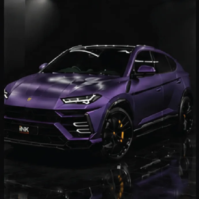 Purple Lamborghini Urus, coloured PPF